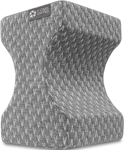 5 STARS UNITED Knee Pillow for Side Sleepers - Hip Pain Relief, Memory Foam Leg Cushion for Side Sleeping - Between Legs Pillow for Sciatica & Lower Back Pain, Gray