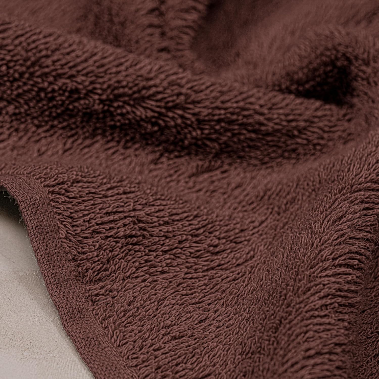 Tens Towels 6 Piece Hand Towels Set 16 x 28 Inches, Brown