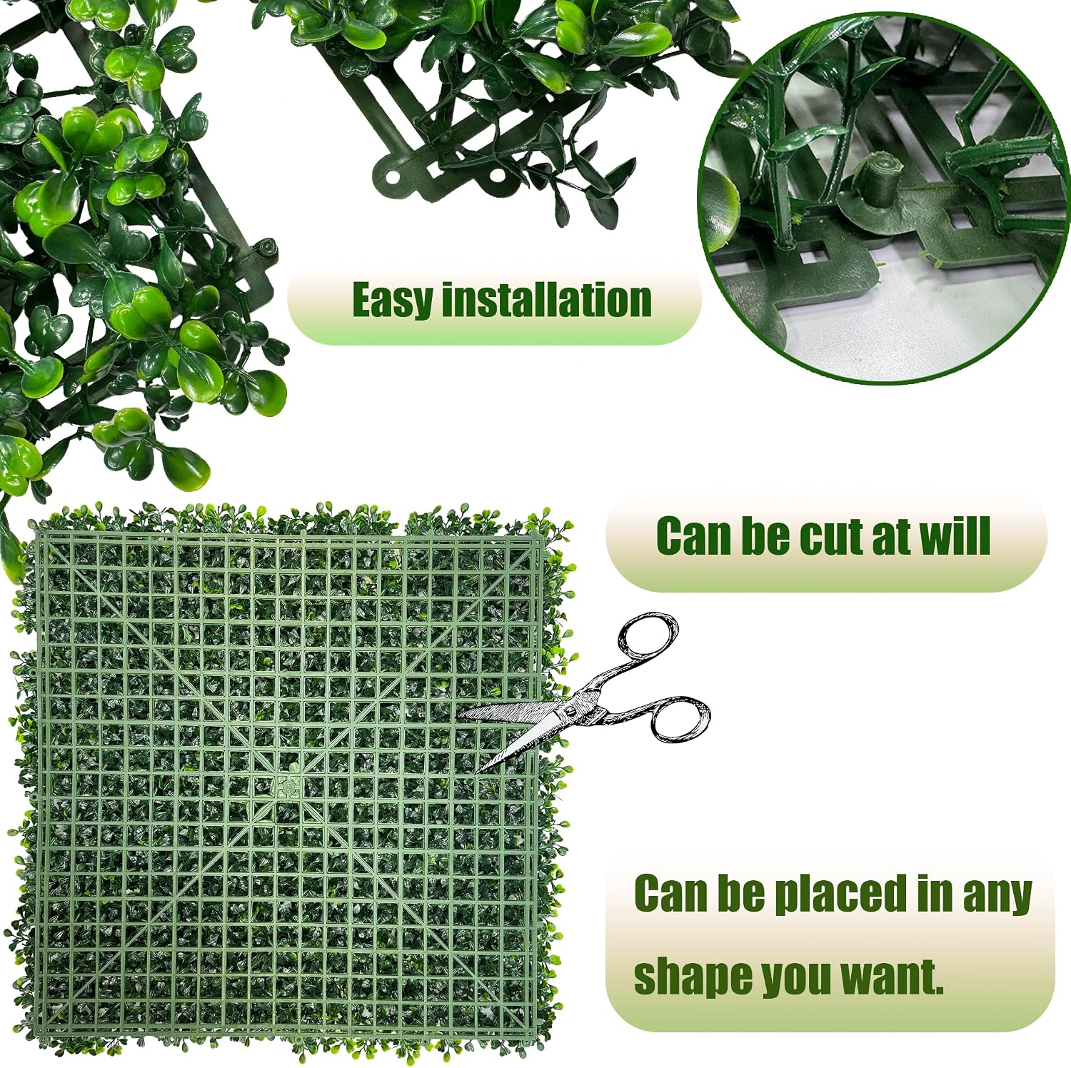 128"x 48" (43 SQFT), Artificial Green Ivy Privacy Fence Screen