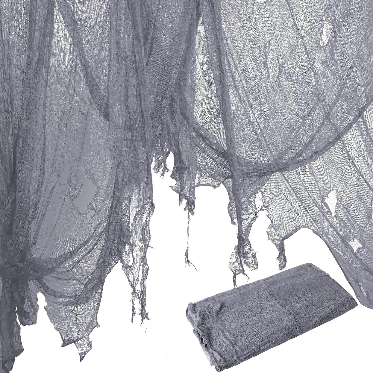 600" x 40" Halloween Creepy Cloth, Gray Halloween Spooky Fabric Cloth