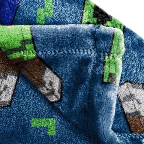 Jay Franco Plush Throw Blanket – 46" x 60" Inches Kids Hero Soft & Cozy Fleece Throw for Bedroom & Couch Décor, Official Licensed Product, Multi - Minecraft