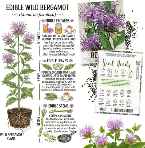 Seed Needs Edible Flower Seeds Variety Pack of 7 Wildflowers for Garnishing