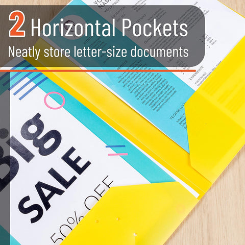 Mr. Pen- Plastic Folders with Pockets, 5 pcs | Aesthetic File Folder with Business Card Slot, 2-Pocket Folder, Back to School, Office, Filing Supplies