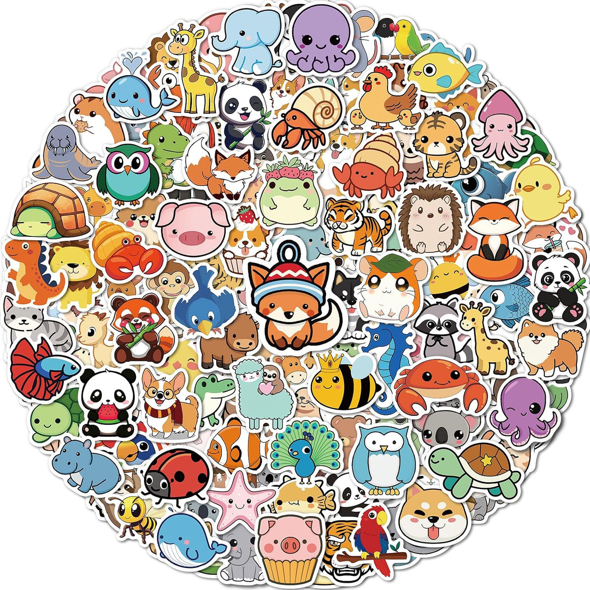 200 Pcs Animal Stickers for Kids, Cute Water Bottle Stickers, Party Favors