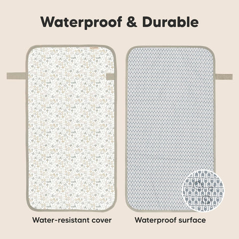 KeaBabies Portable Diaper Changing Pad, Easy Wipe Clean, 25x13 (Prairie)