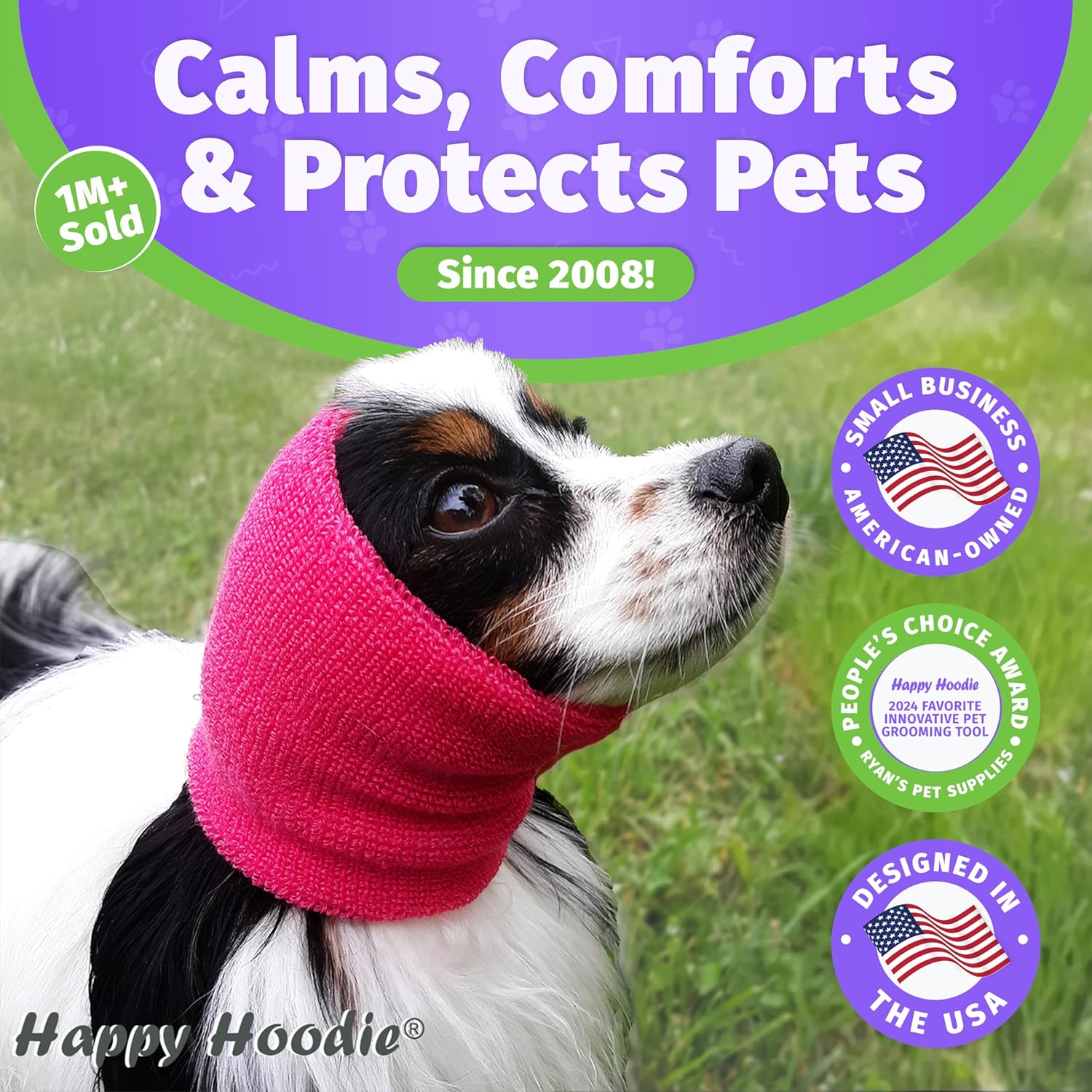 Happy Hoodie The Original Dog & Cat Calming Band for Noise & Anxiety Relief