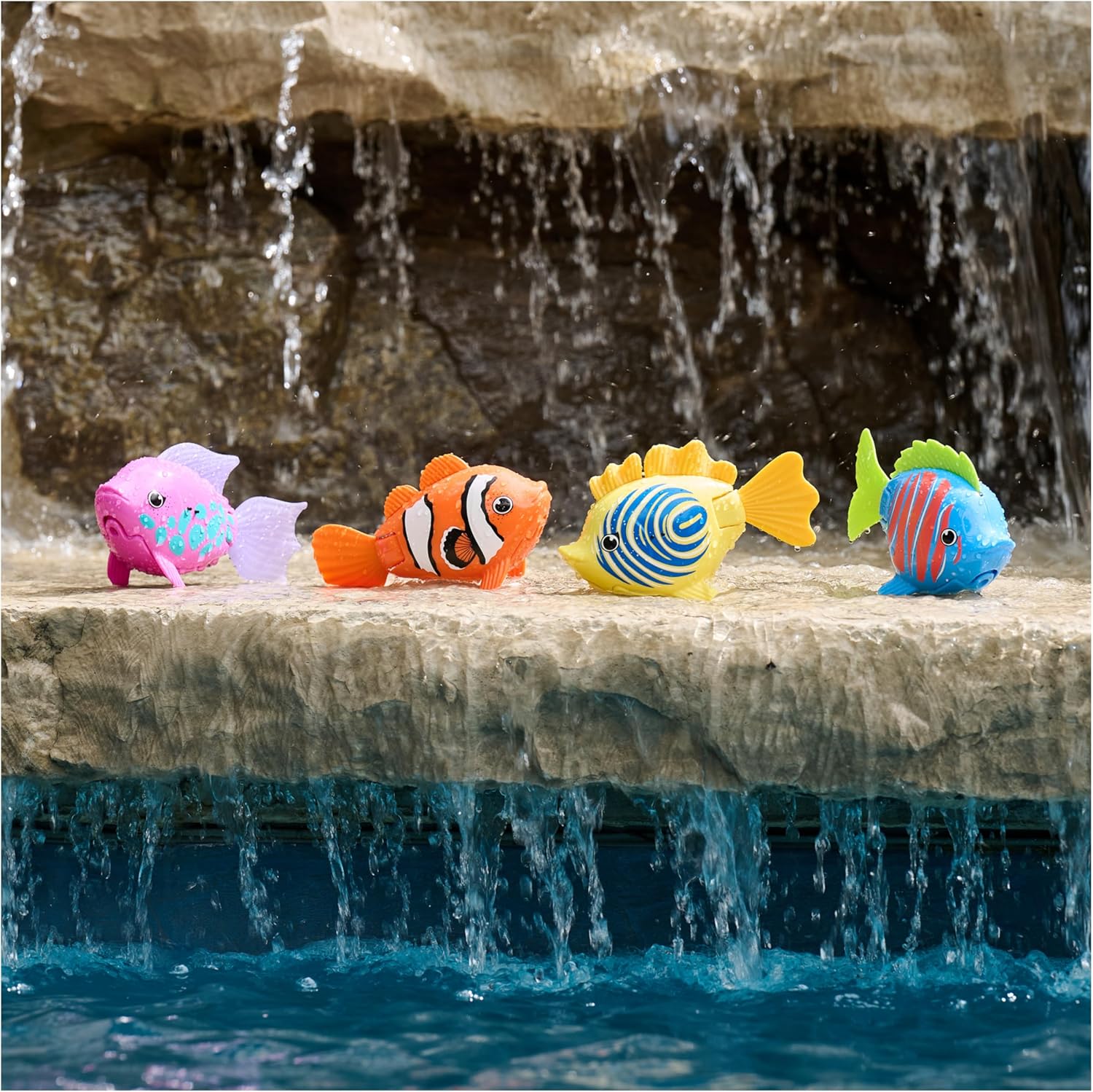 SwimWays Rainbow Reef Pink Fish Water-Activated Pool Toy for Ages 5+