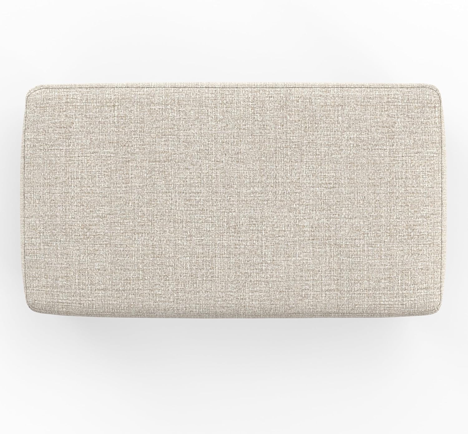 SIMPLIHOME Milltown 27" Wide Tweed Look Fabric Ottoman in Platinum