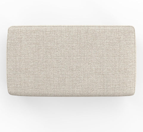 SIMPLIHOME Milltown 27" Wide Tweed Look Fabric Ottoman in Platinum