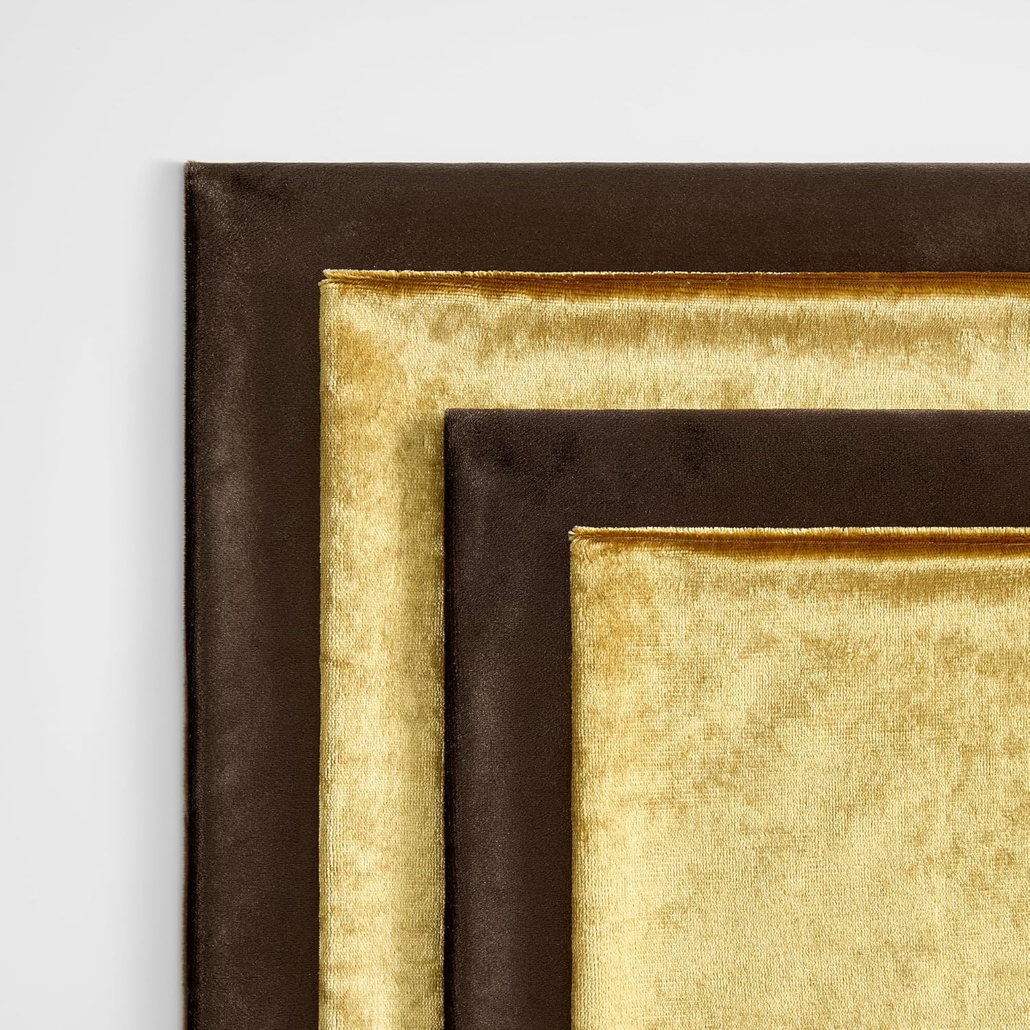 GIGIZAZA Pack of 4 Decorative Velvet Pillow Covers 18x18 Brown Gold