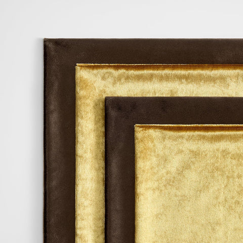 GIGIZAZA Pack of 4 Decorative Velvet Pillow Covers 18x18 Brown Gold