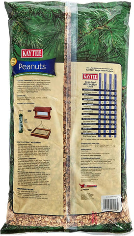 Kaytee Shelled Peanuts for Woodpeckers, Nuthatches, Jays, Towhees, Cardinals, Indigo Buntings & Other Wild Birds, 10 Pound (Pack of 2)