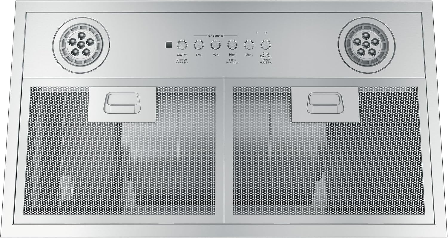 GE Custom Range Hood Insert | Designer 20 Inch Kitchen Exhaust Fan with 4 Speeds, Dimmable LED Lights | Kitchen Essentials for Frequent Cooks | Dishwasher-Safe Filter | 390 CFM | Stainless Steel