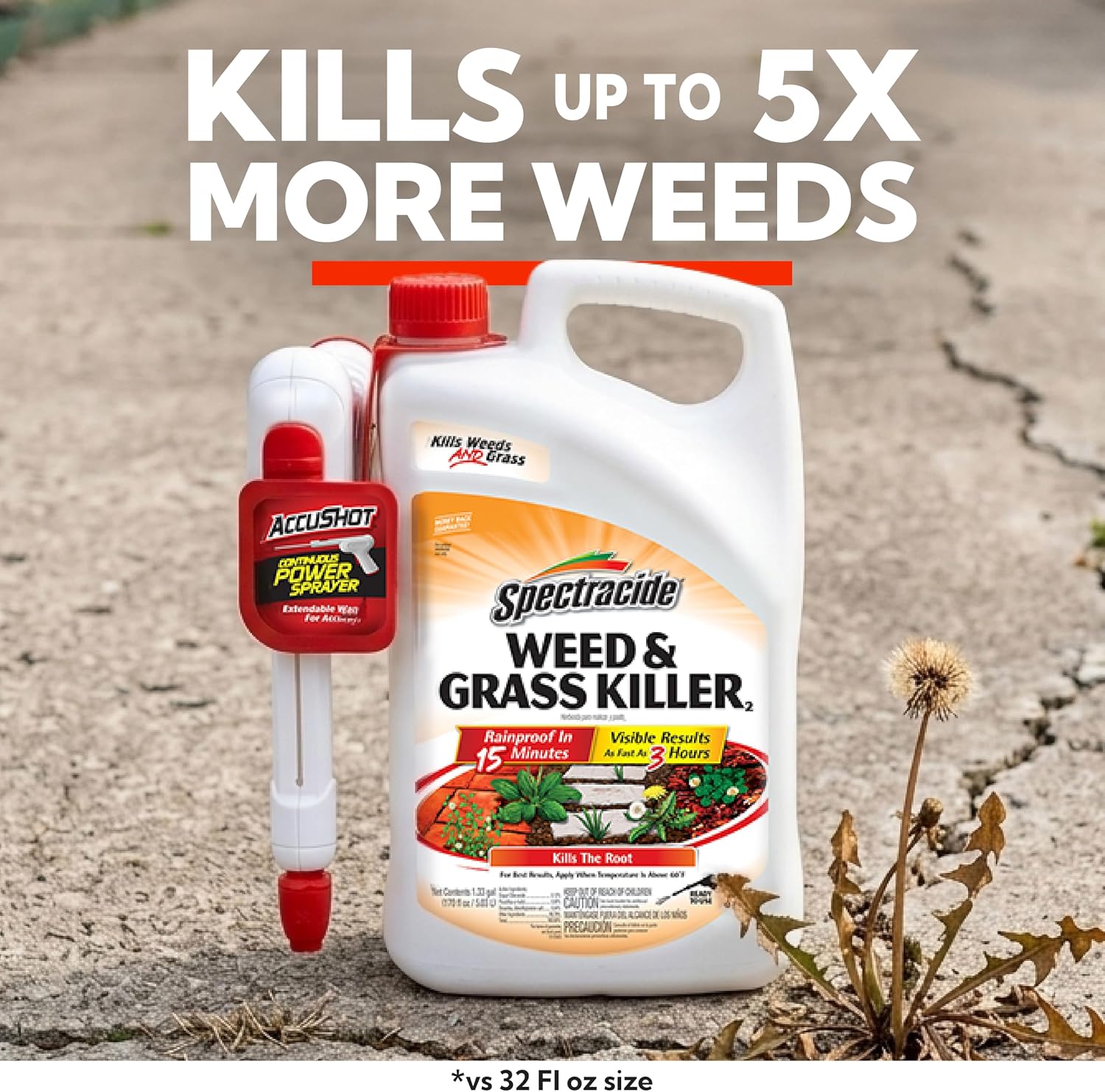 Spectracide Weed & Grass Killer with AccuShot Power Sprayer, 1.33 Gal