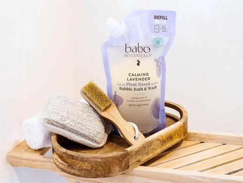 BABO Botanicals Calming Lavender 2-in-1 Bubble Bath & Wash - Relaxing Chamomile & Lavender - EWG Verified- Vegan- for All Ages- Scented with Lavender Essential Oil