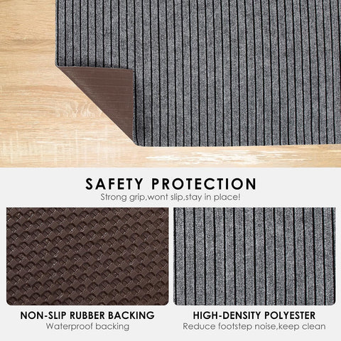 koloko 4ft x 8ft Runner Rug Non-Slip Outdoor Indoor Carpet Runner Custom Size Floor Runners Area Rugs Mat with Rubber Backing for Hallway Entryway Balcony Patio Kitchen Garage Stair Laundry