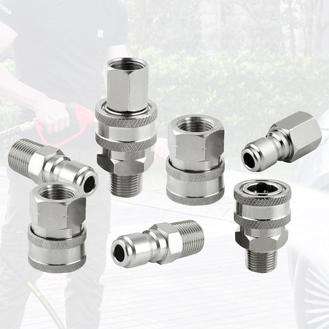 Raincovo Pressure Washer Quick Connect 3/8 Inch, Stainless Steel, 8 Piece