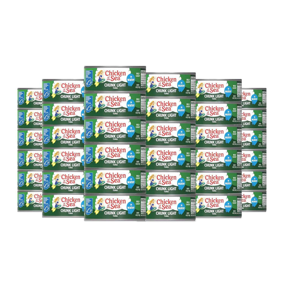 Chicken of the Sea Wild Caught Chunk Light Tuna, 5 Ounce Cans, 48-Count – High Protein 100% Classic Chunk Tuna in Water – Delicious, Easy, Nutritious Ready to Eat Meals