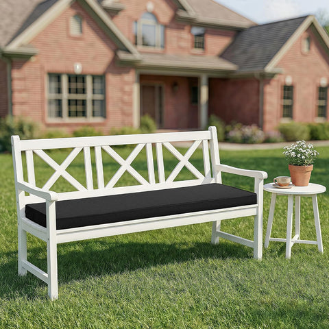 Outdoor Bench Cushion, 48 x 16 Inch, Black