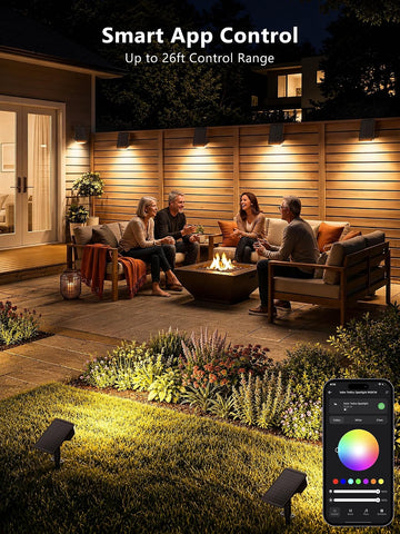 Brizled Solar Halloween Spotlight Outdoor, Smart LED Landscape Light, RGBCW