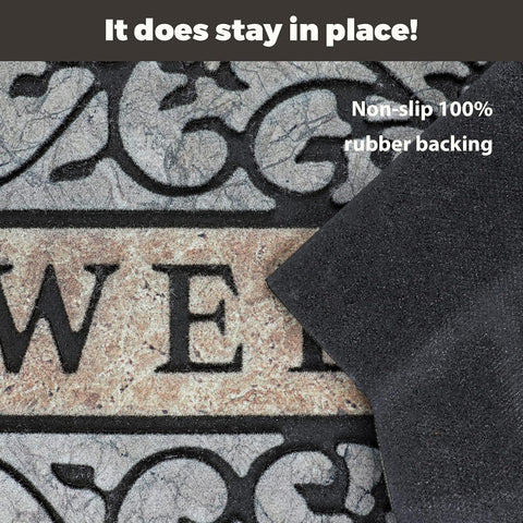 24 * 36" Heavy Duty Welcome Mats Outdoor No Slip Rubber Outdoor Mats for Home Entrance