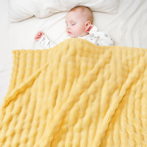 Yurhap 3D Cloud Bubble Baby Blankets for Girls Boys Cuddly Fleece Baby Gift