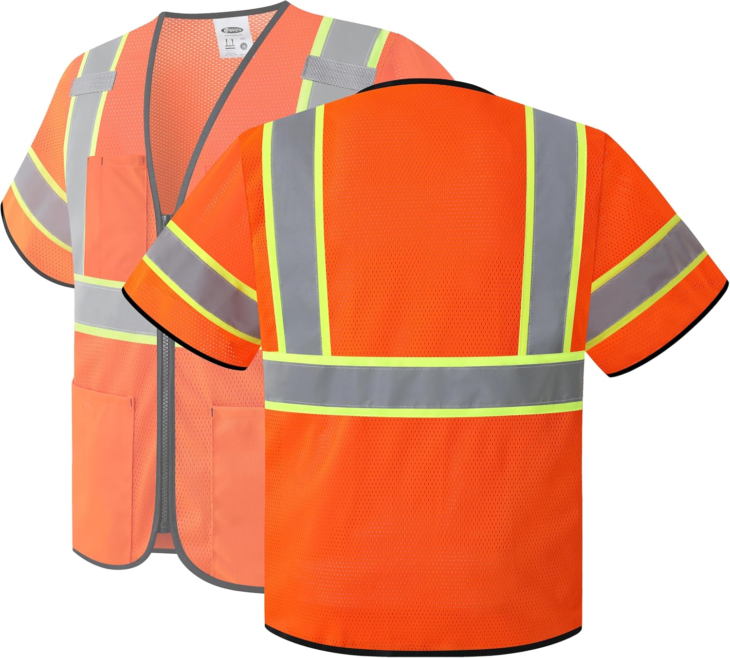 JKSafety Safety Vest for men women Hi Vis Vest with Pockets and Zipper High Visibility Construction Vests BX310