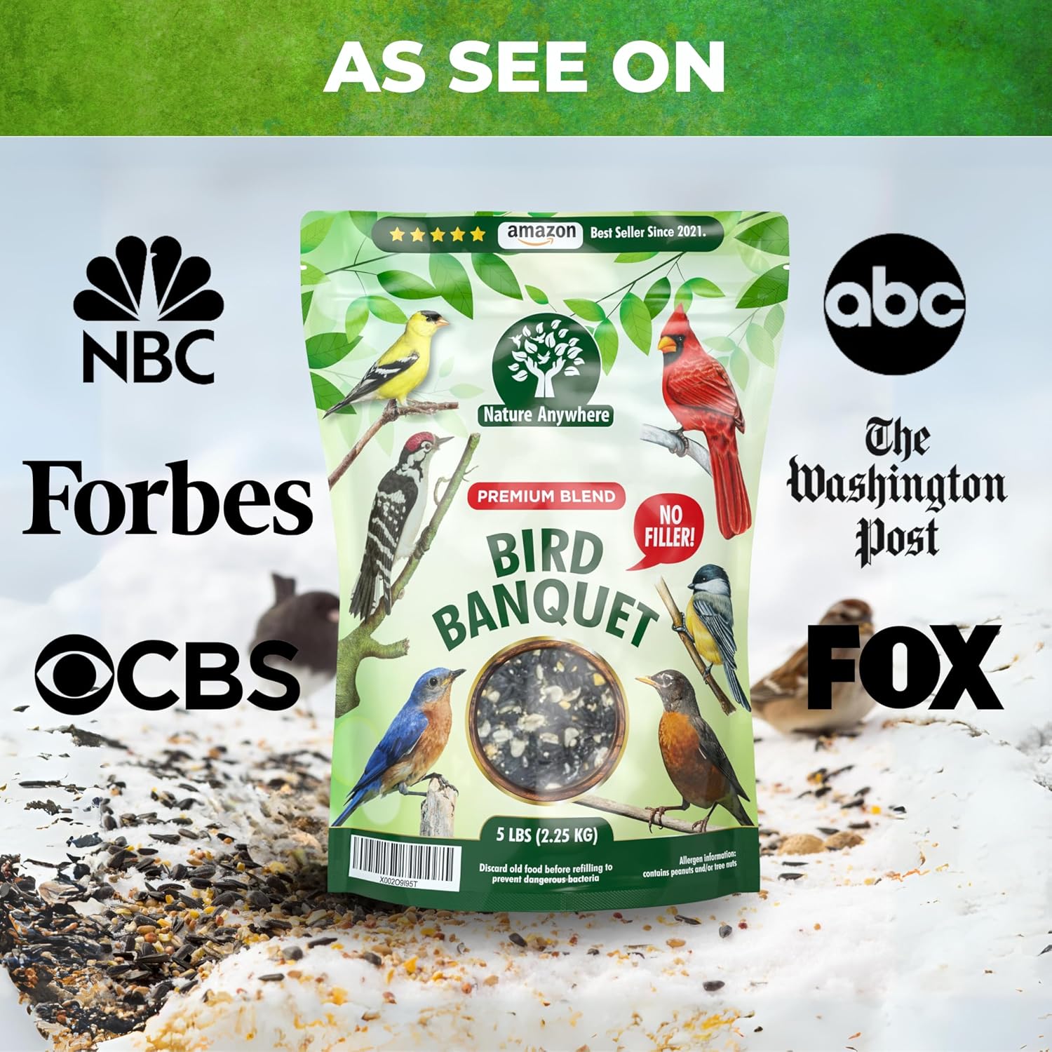 Wild Bird Seed for Outside Feeders, No Filler Sunflower Bird Food, 40 lb