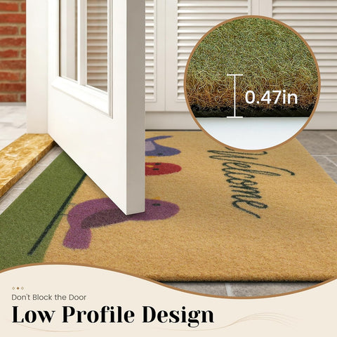 Smiry Front Door Mat Outside Entrance, Sturdy Dirt Trapper, Birds