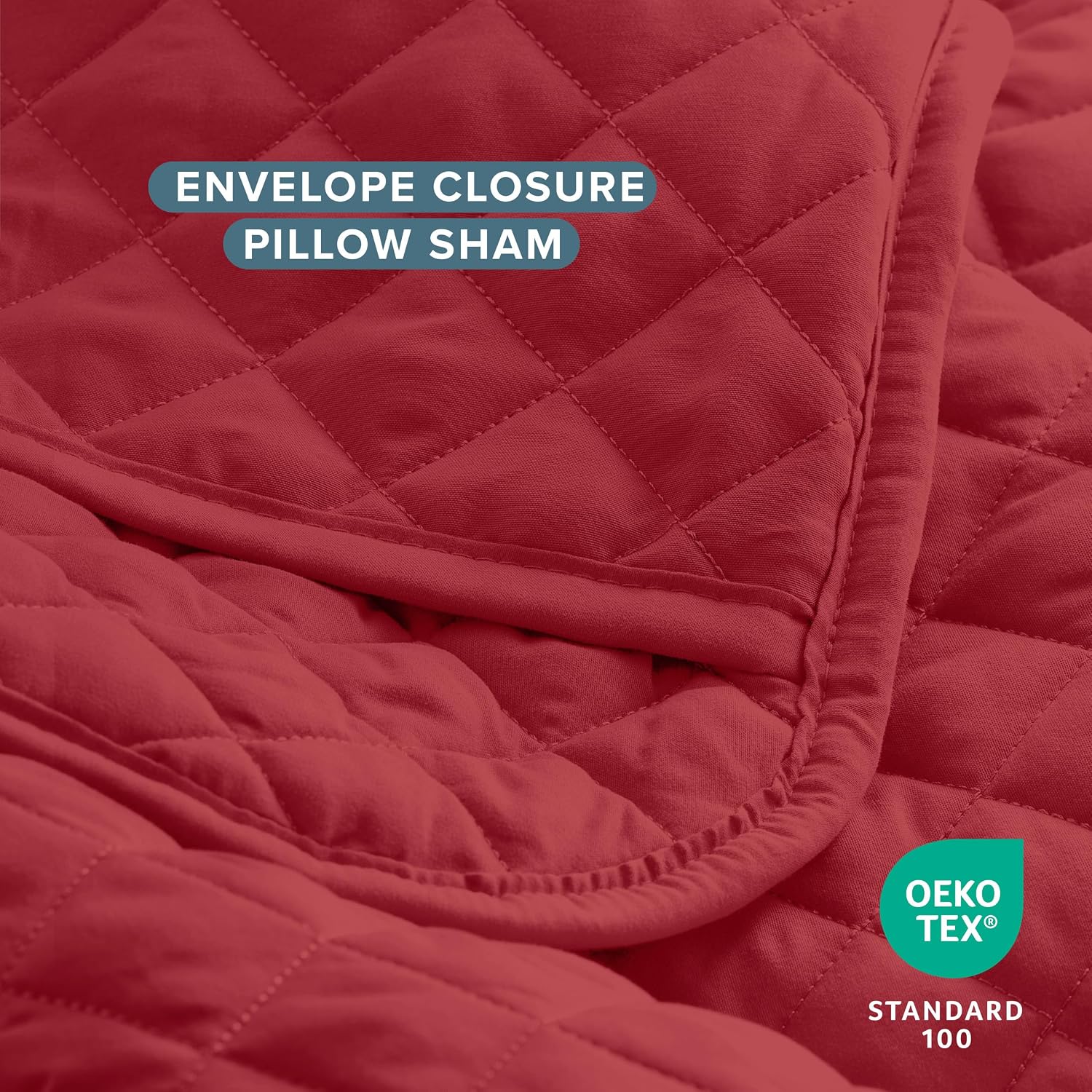 Bare Home Coverlet Set - Full/Queen - Lightweight Bed Decor - Comforter Alternative - All-Season Quilted Bedspread (Full/Queen, Red)