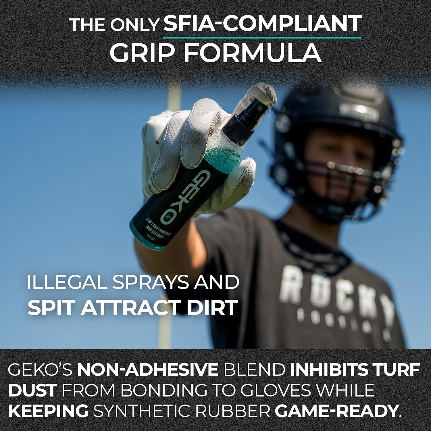 Geko 2-in-1 Grip Restore & Cleaner – #1 Golf, Basketball, Football, Volleyball, and Baseball Grip Spray – Restores Grip, Shoe & Glove Traction, Removes Dirt & Oil, Restores Control & Consistency