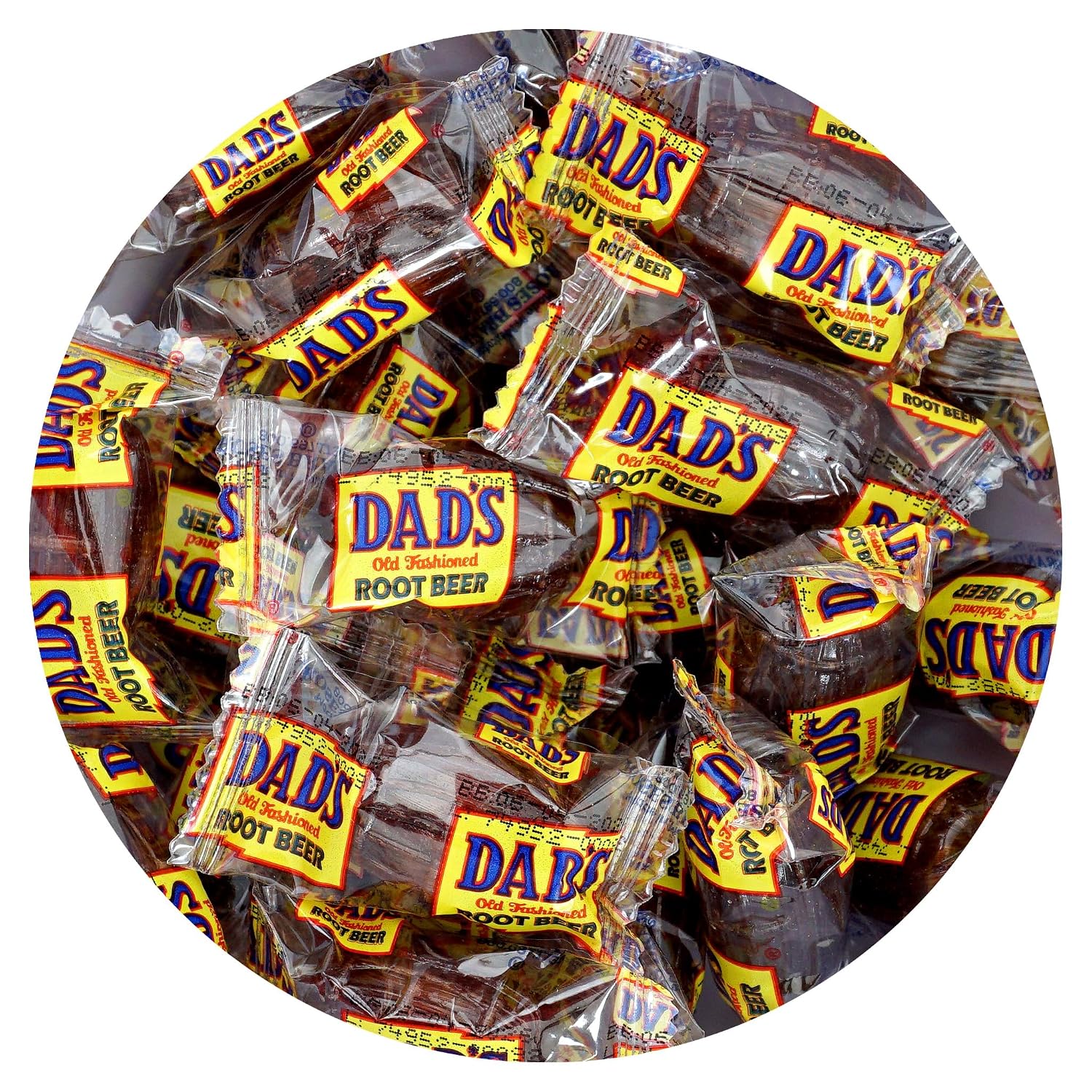 Dad's Root Beer Barrels Hard Candy, 1lb Bulk Bag (Approximately 50 pcs), Rootbeer Candy, Dads Root Beer Barrels, The Hampton Popcorn & Candy Company