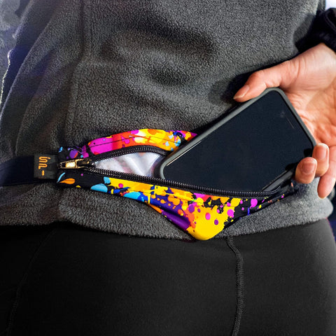 SPIbelt Running Belt Original for Women Men, Phone Holder for Running, Running Fanny Pack, Holder for Phone, Running Waist Pack, Adjustable Waist, [Fits All Phones]. Black with Black Zipper