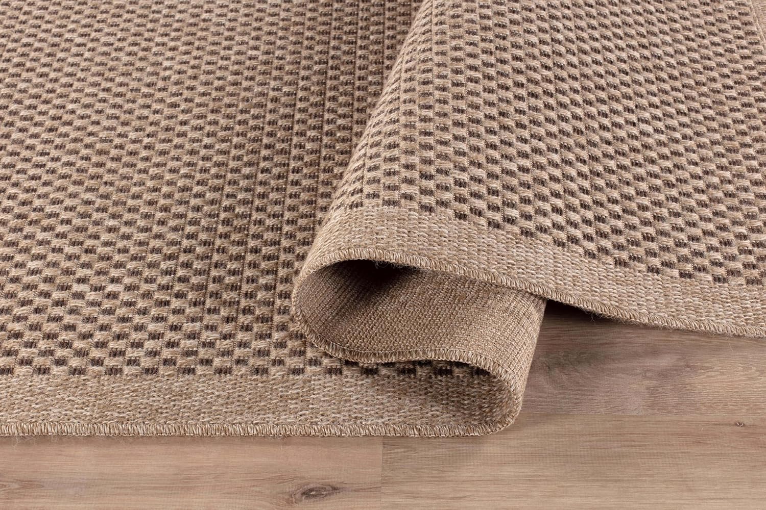CAMILSON Easy Jute Rug 5x7, Indoor Outdoor Natural Color Fiber Area Rugs for Living Room Patio and Kitchen Rug, Sisal Boho Woven Design, Easy-Cleaning, Washable Outside Carpet Alfombras para(5 x 7)