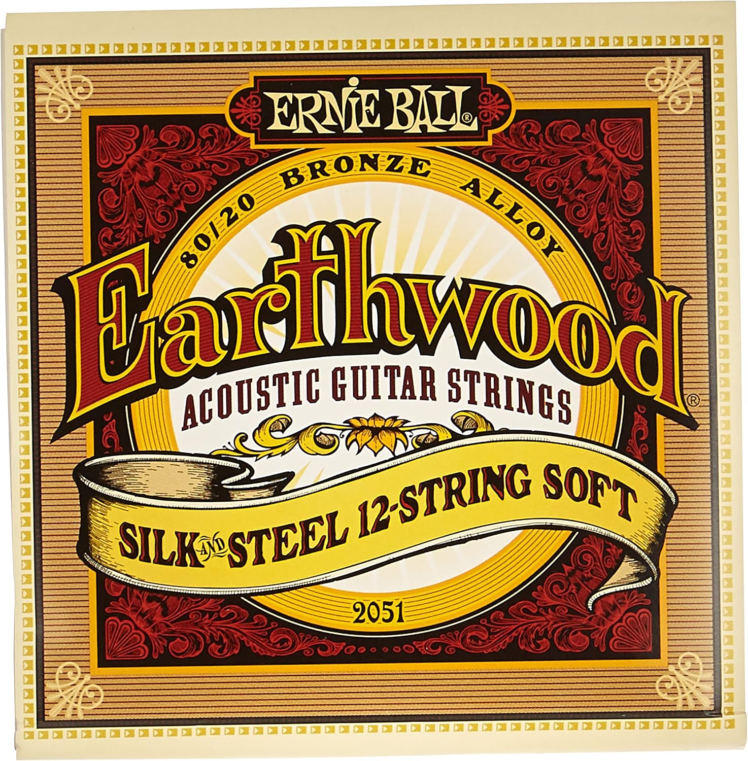 Ernie Ball Earthwood Silk and Steel Extra-Soft Acoustic Guitar Strings, 10-50 Gauge (P02047)