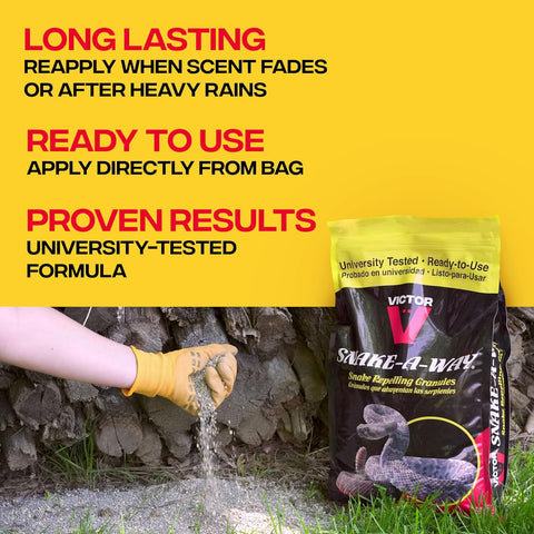 Victor Snake-A-Way Outdoor Snake Repellent Granules for Yard, 4 lb Bag