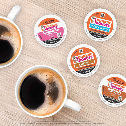 Dunkin’ French Vanilla Artificially Flavored Coffee, 60 Keurig K-Cup Pods | 6 boxes of 10 single serve coffee pods each, Smooth & rich flavor, Made with arabica coffee, Shelf stable, SNAP EBT eligible