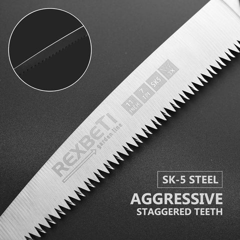REXBETI 11-Inch Folding Saw, Heavy Duty Hand Saw, Wood & Camping, SK5 Steel