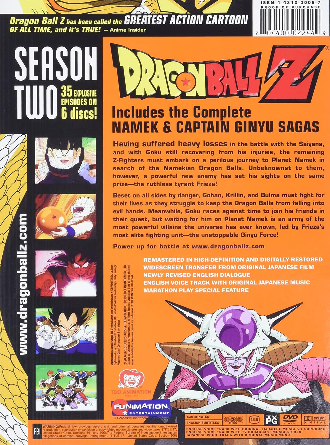 Dragon Ball Z - Season 2 (Namek and Captain Ginyu Sagas)