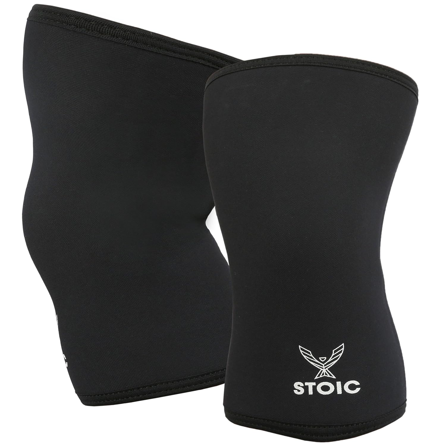 Stoic 7mm Neoprene Knee Sleeves for Men & Women - Black, Medium