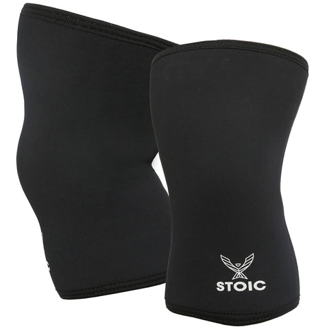 Stoic 7mm Neoprene Knee Sleeves for Men & Women - Black, Medium