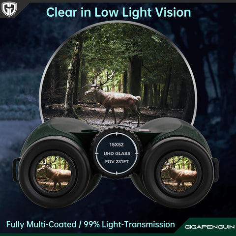 15x52 HD Binoculars for Adults High Powered with Upgraded Phone Adapter - Large View Binoculars with Clear Low Light Vision - Lightweight Waterproof Binoculars for Hunting Bird Watching Travel Cruise