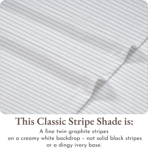 Natural 100% Cotton Sateen Twin Sheets Set, 3 Pc Set, Classic Stripe Print