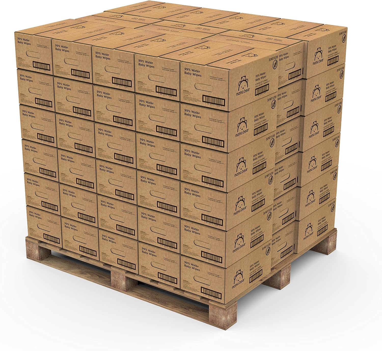 Amazon Brand - Mama Bear 99% Water Baby Wipes, Hypoallergenic, Formulated without Fragrance, Full Pallet, 51840 Count (720 Packs of 72)