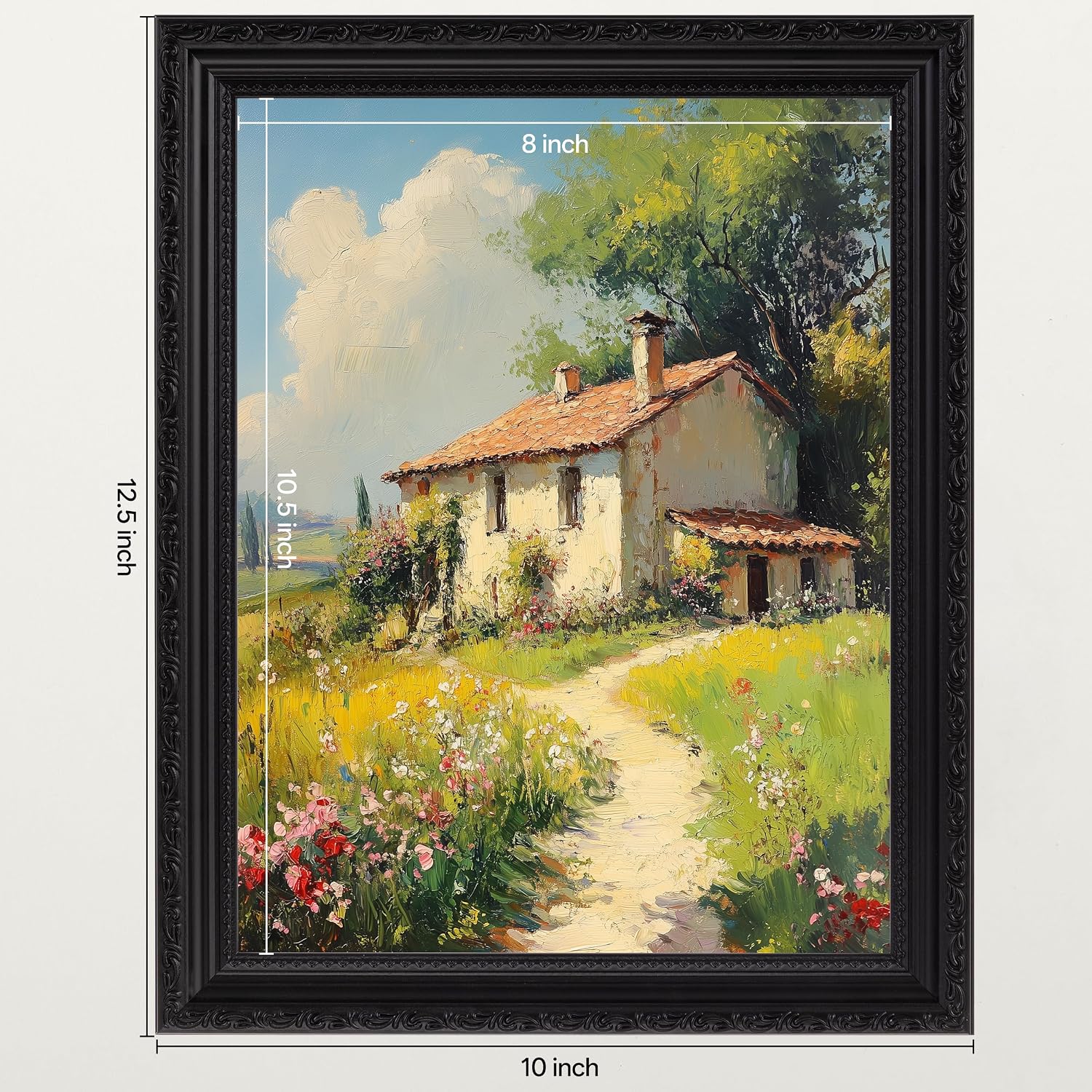 eletecpro 8.5x11 Vintage Picture Frame, Glass Cover, Black, 4-Pack