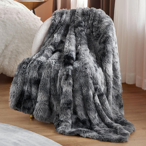 Bedsure Fluffy Throw Blanket Gifts for Women Men, Soft Fleece Sherpa Cozy Fuzzy Plush Warm Minky Thick Faux Fur Throw for Couch, Bed, Home Living Room Decor Valentines Blanket Gifts for Her Him, Grey