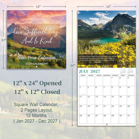 2027 Calendar - Bible Verse Wall Calendar 2027, JAN 2027-DEC 2027