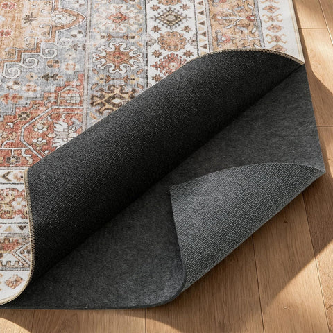 zesthome Protective Cushioned Rug Pad 8x10-1/4 Thick, Non Slip Rug Pads with Felt and Rubber Backing, Carpet Liner for Hardwood Floors and Finishes, Carpet Gripper Keep Rugs Safe(8'x10', Black)