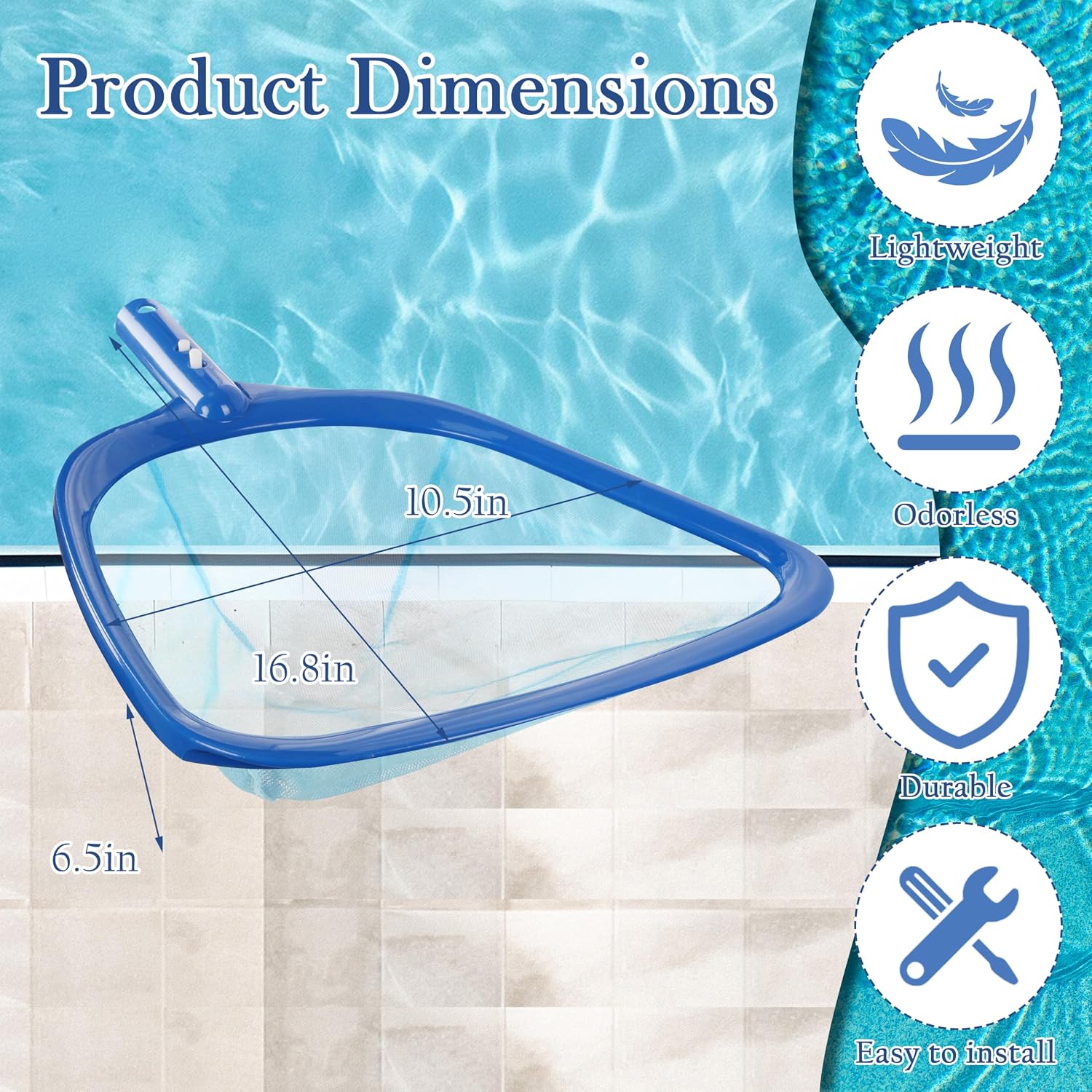 Sunnyglade 16.8x10.5in Swimming Pool Cleaner Supplies Pool Net Skimmer