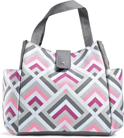 Fit & Fresh Lunch Bag For Women, Insulated Womens Lunch Bag For Work, Leakproof & Stain-Resistant Large Lunch Box For Women With Containers and Matching Tumbler, Snap Closure Westport Bag Magenta